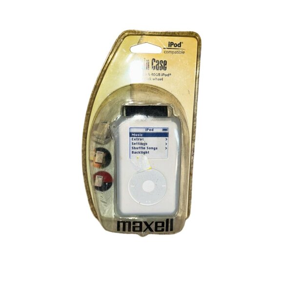 Vintage Apple iPod Classic 5th Generation Clear Jelly Skin Case Maxell New Orig. - Picture 1 of 2